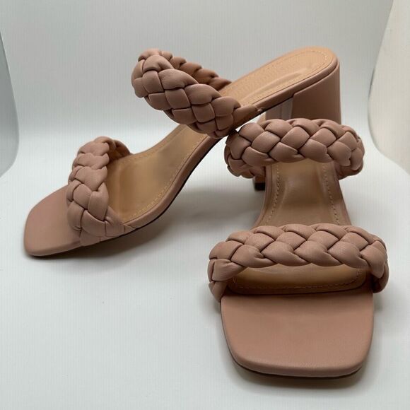 CUSHIONAIRE Women's braided Heel Sandal +Memory Foam 9 BLUSH - Picture 7 of 7